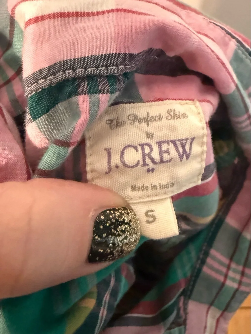 J. Crew 100% Cotton Pink, Green & Yellow Plaid Button-Down - The Perfect Shirt